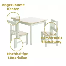Geuther Activity Seating Set Art.2413SET_GRNA Комплект деревянной мебели столик +2 стула