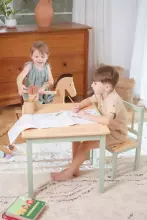 Geuther Activity Seating Set Art.2413SET_GRNA Комплект деревянной мебели столик +2 стула