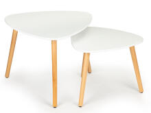Coffee table set of 2, Scandinavian white top