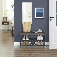 LOFT wooden shoe cabinet with shelf and seat