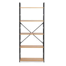Wide modern LOFT wooden bookcase with 5 shelves ModernHome