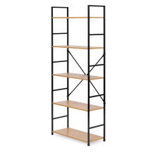 Wide modern LOFT wooden bookcase with 5 shelves ModernHome