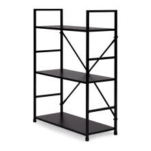Wooden bookcase with metal frame wide LOFT, 3 shelves ModernHome