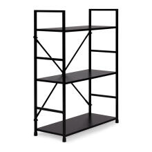 Wooden bookcase with metal frame wide LOFT, 3 shelves ModernHome
