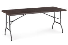 Catering table 180cm + 2 benches banquet set brown ModernHome