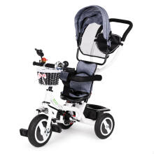 Tricycle rotating canopy durable rubber wheels gray ECOTOYS