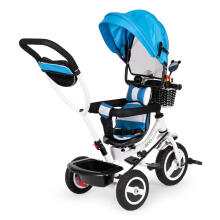 Tricycle rotating canopy durable rubber wheels blue ECOTOYS