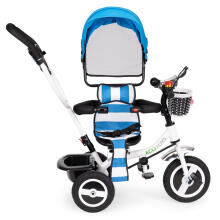Tricycle rotating canopy durable rubber wheels blue ECOTOYS