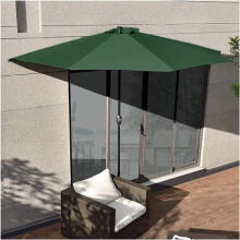 Garden umbrella, half-wall umbrella for terrace, 2.7 m, green, MultiGarden