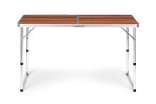 Tourist table foldable camping table brown top 120 x 60 cm