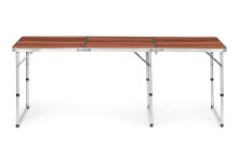 Tourist table, foldable camping table, brown top, 180 x 60 cm