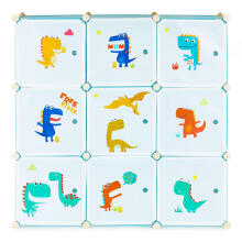 Children's storage cabinet with 9 shelves