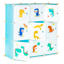 Children's storage cabinet with 9 shelves