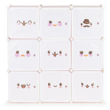 Children's storage cabinet with 9 shelves