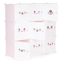 Children's storage cabinet with 9 shelves