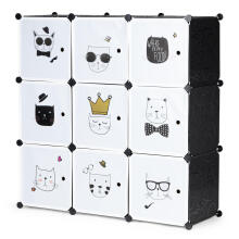Children's storage cabinet with 9 shelves