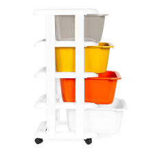 Storage organiser with 4 pull-out drawers legs with castors ModernHome