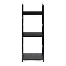 Modern wooden shelf, metal frame LOFT, 3 shelves, black ModernHome