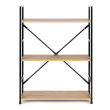 Plata koka plaukts ar metāla rāmi LOFT stilā, 3 plaukti ModernHome