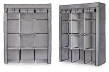 Textile wardrobe - a large fabric wardrobe with shelves for clothes and shoes