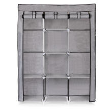 Textile wardrobe - a large fabric wardrobe with shelves for clothes and shoes
