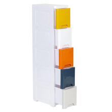 Bookcase with 5 pull-out drawers legs with castors ModernHome