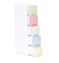 Bookcase with 5 pull-out drawers legs with castors ModernHome