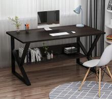 Computer desk, office desk with shelf, 100x60 cm, black