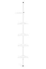 Corner telescopic bathroom shelf, 4 shelves, hanger
