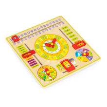 Wooden educational manipulative board, calendar clock ECOTOYS