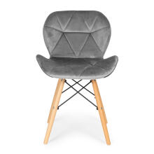4 krēslu komplekts no samta ēdamistabai un viesistabai pelēks ModernHome