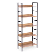 Augsta loft mēbeļu grāmatu plaukts ar 5 plauktiem, metāla MDF ModernHome