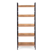 Augsta loft mēbeļu grāmatu plaukts ar 5 plauktiem, metāla MDF ModernHome