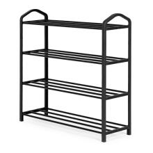 Metāla apavu plaukts, 4 plaukti, 12 pāri apavu, melns ModernHome