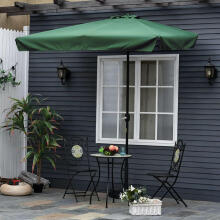 Large rectangular garden umbrella, tilt mechanism, crank handle, green, 200x140 cm, MultiGarden