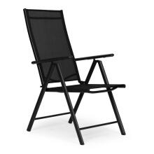 Set of 2 folding garden chairs, steel, adjustable backrest, black, MultiGarden