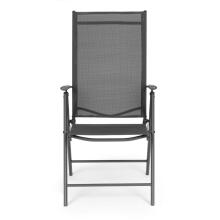 Set of 2 foldable steel garden chairs with adjustable backrest MultiGarden - gray