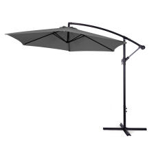 Large Garden Parasol with Cantilever Arm, Foldable 3 m, Grey, 6 Ribs MultiGarden