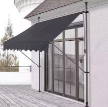 Height-adjustable, waterproof balcony sunshade with hand crank