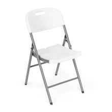 Set of 2 folding chairs, HDPE material, white color