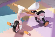 Balance bike with pedals - training side wheels 3in1 pink ECOTOYS