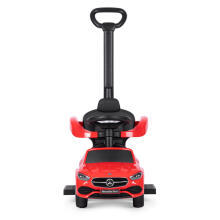 Ride-on pusher car Mercedes C CLASS interactive steering wheel guide red