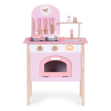 Children's kitchen pink with 8 accessories oven faucet sink ECOTOYS