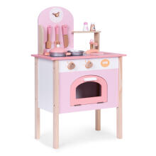 Children's kitchen pink with 8 accessories oven faucet sink ECOTOYS