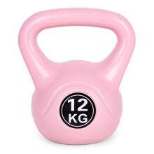 Kettlebell 12 kg vingrošanai, hanteles, svara bumba, fitnesa slodze, rozā, ModernHome