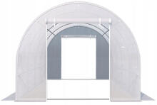 Greenhouse garden tunnel, 3x2x2 m, multi-season, metal frame, white foil, 2 entrances