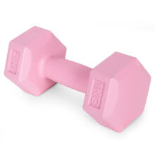 Hex dumbbells set 2x1 kg, exercise weights, fitness load, pink, ModernHome