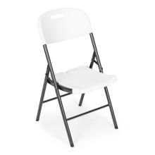 Set of 4 folding chairs, catering set, metal, HDPE, white, ModernHome