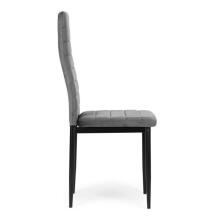 Chairs with Contoured Backrest - GREY VELVET - Set of 4