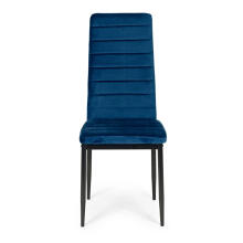 Chairs with Contoured Backrest - BLUE VELVET - Set of 4